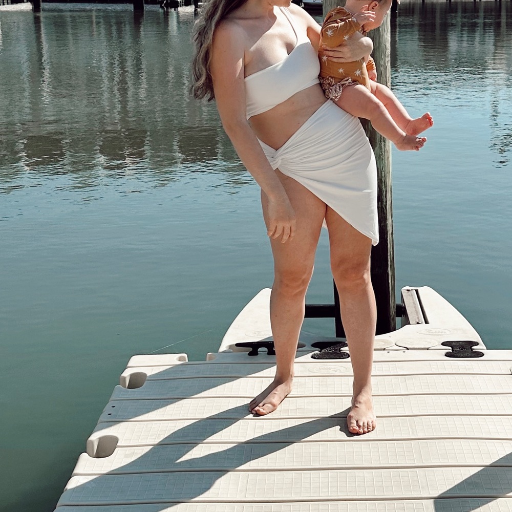 Women’s two piece swim top and skirt
